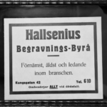 Svartvit bild på skylt